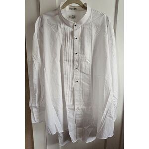 Fumagalli's UOMO‎ White Tuxedo Shirt Pleat front 4XL-34/35